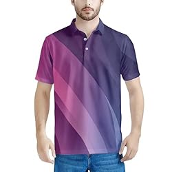 HUGS IDEA Purple Gradient Mens Golf Shirt