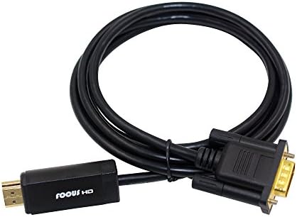 HDMI to VGA Converter, FocusHD Active Glold Plated Full 1080P HDMI Male to VGA Male Adapter With 6ft Cable for PC, Laptop, TV Video Convertion