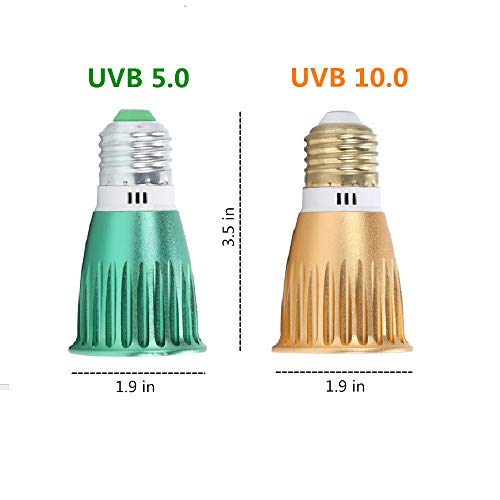 STTQYB Reptile Turtle Light LED UVA + UVB Sun Lamp for Reptiles Amphibian Lizard Turtle Snake Tortoises Bearded Dragons Chameleon Lizard,UVB 10.0 (UVB 10.0)