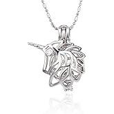 LGSY 5Pcs Silver Plated Unicorn Cage Pendants Crafting Charm for DIY Necklace Bracelet Jewelry Making