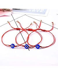 BOCHOI Pulsera para el mal de ojo tobillera para mujer de buena suerte, pulsera de cuerda roja con protección de cábala, pulsera de deseos de amistad para niñas, novia, esposa, hija, regalo de cumpleaños