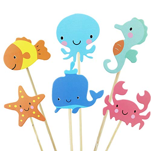 Ocean Cupcake Toppers. Ocean Sea Animal Creature Fish