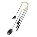 VAGA Dangling Earrings For Women, Elegant Black Colored Circular Cuff Earring With 5 Long Tassels Dangles And Beads, Long Earrings For Women And Girls