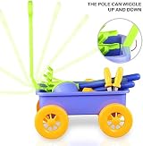Delex Pull Along Kids Wagon Wheelbarrow Gardening Beach Play Set 10 Accessories view 5