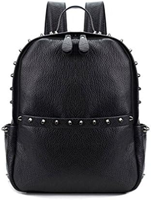 Womens Backpack Pu Leather School Bags Backpacks Back Pack Bag Black Large-25x32x13