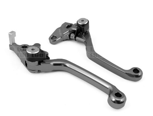 LUO CNC Pivot Brake Clutch Levers for Kawasaki KX 250F/450F 2013-2015-Gray