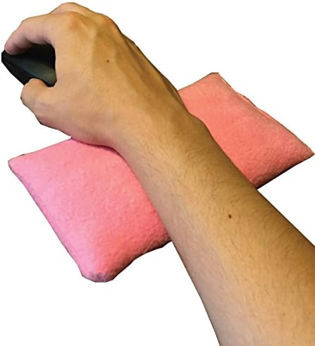 Wrist Rest Cushion for Computer Mouse - With Optional Microwavable Heat Therapy for Tendinitis and Forearm Discomfort (Pink)