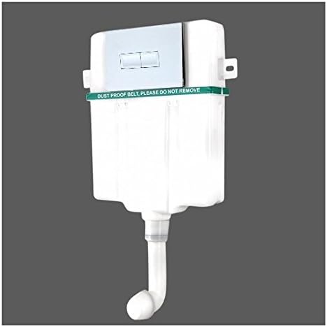 AAI Luxury White Concealed Cistern Tank with Chrome Square Flush Plate- 10 liters