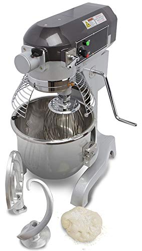 Chef’s Exclusive CE744 Commercial All Purpose Gear Driven Planetary Stand Mixer with Timer 1.5 HP Motor and Safety Interlock Includes Dough Hook Flat Beater and Wire Whip, 20 Quart, Metallic