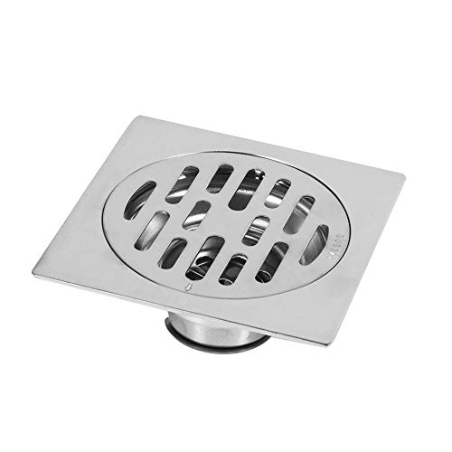 Square Floor Drain Stainless Steel Bathroom Tile Insert Floor Drainer Anti-odor Anti-clogging Bathroom Floor Drain with Removable Strainer Cover (Style 2)