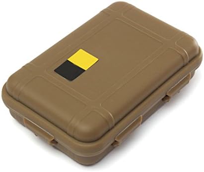 Outdoor Plastic Container, Anti-Pressure Shockproof Storage Sealed Box, 6.5 inch Tactical Dry Storage Case,Memory Card Storage , Military Anti-dust and Moisture Resistant(Beige)