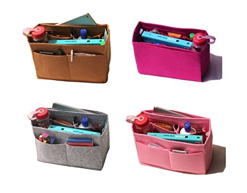 [Fits Her.mes Bags] Felt Tote Organizer (w/Milk Water Bottle Holder), Bag in Bag, Wool Purse Insert, Customized Tote Organize, Cosmetic Makeup Diaper Handbag - Thumbnail 2
