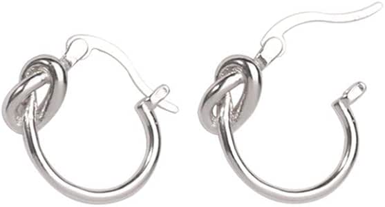 baijuxing 925 Plata esterlina Oreja Hebilla geometría Femenina