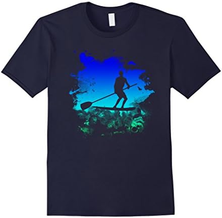 Mens Standup Paddleboard T-Shirt With Unique Splash Design 2XL Navy