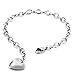 | ELYA Women's Stainless Steel Polished Heart Charm Bracelet - 7.5
