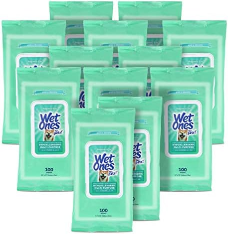 Wet Ones for Pets Hypoallergenic Multi-Purpose Dog Wipes With Vitamins A, C & E | Fragrance-Free Hypoallergenic Dog Wipes For All Dogs Wet Ones Wipes Multipurpose