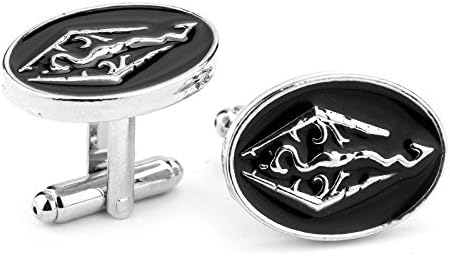 Af Cufflinks : 3D Game the Elder Scrolls Skyrim Black Enamel Hollow Dragon Shirt Brand Cufflinks for Mens