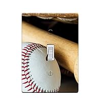 3-D Effect Printed Maxi Baseball Switch/Outlet Cover L0038 (1-gang toggle)