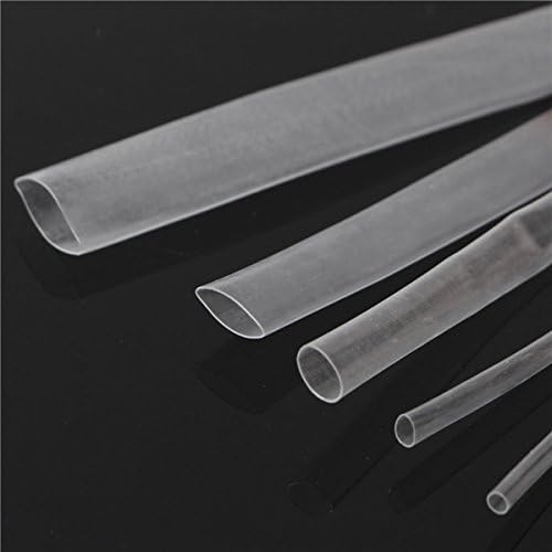 Daniu 5Pcs Halogen-Free 2:1 Heat Shrink Tubing Transparent