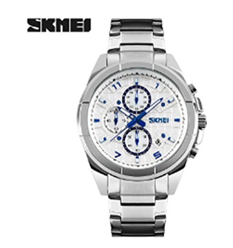 Skmei men s business watch waterproof six-pin quartz wa…