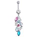 coromose 1PC Mixed Color Rhinestone Jewelry Navel Body Piercing Belly Button Rings