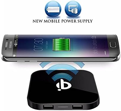 Wireless Charger, 11TT Ultra-Slim Charger QI Wireless Charging Pad [Upgraded Version with Two USB Charging Ports] for Galaxy S8 / S7 / S6 / Edge / Plus, Note 5 / 4, LG, Nexus, HTC and More (Black)