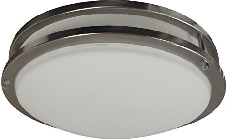 LED Decorative Brushed Nickel Round Ceiling Flush Mount Fixture 3000K (12" LED)