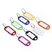 Uniclife 2 Inch Tough Plastic Key Tags in 10 Assorted Colors Item Identifiers Markers with Blank Paper Labels Protective Plastic Films and Split Rings, 100 Pack