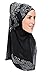 Hana's Womens 1 piece Ad rhinestones Hijab Scarf (One Size, Black)