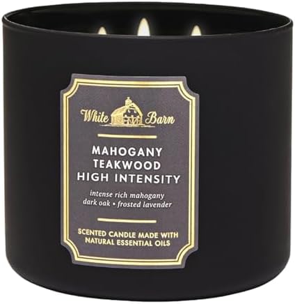 Bath Body Works White Barn 3-Wick Candle in Mahogany Teakwood