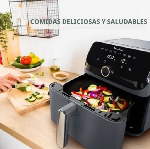 Easy Fry Mega, Freidora de aire, capacidad extragrande 7,5 L, 8 programas preestablecidos, tamaño compacto, EZ855BF0