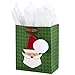 Hallmark Small Christmas Gift Bag with Tissue Paper (Santa Face)