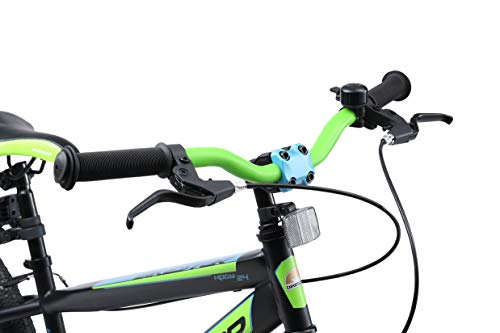 BIKESTAR Kinderfiets voor jongens en meisjes | 24 inch van 10 jaar | 24" Urban Jungle | Zwart Groen - Image 7