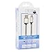 Cacoy Double Nylon Braided USB A Cable with Lightning Connector, MFi Certified iPhone Charger with Leather Strap for iPhone iPad, 10 Foot, White and Black