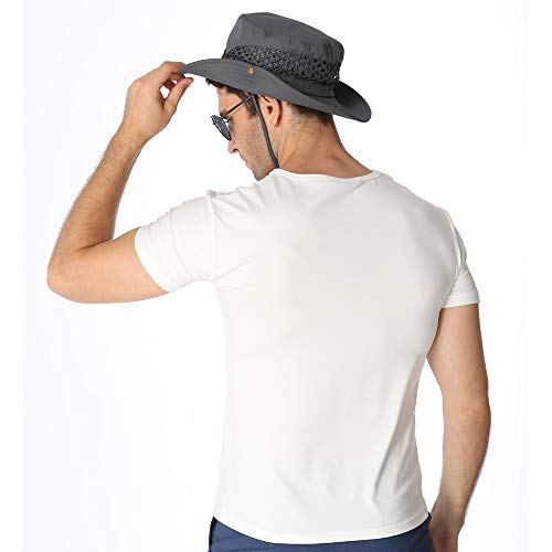 Bluemary-Foldable Mesh Hat, Sun Hats,Fishing hat, Novelty Hats & Caps for Unisex-Adult (Gray)