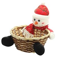 YOSIYO Christmas Candy Storage Basket Santa Snowman Animal Cartoon Snowman Storage Basket Gift Fruit Holder Xmas Decoration Container Snowman