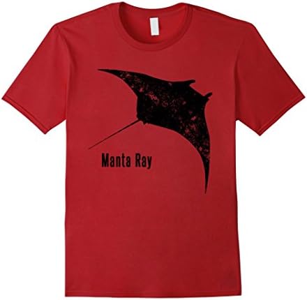 Men's Manta Ray Shirt - Vintage Manta Ray T-Shirt XL Cranberry