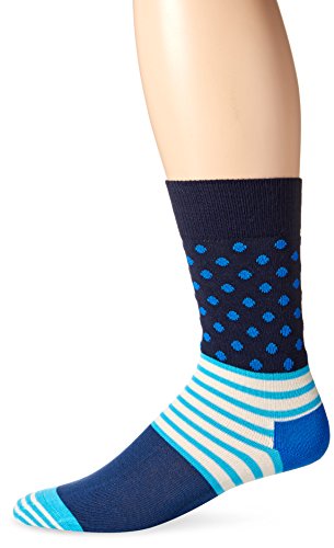 Happy socks men s 1 pack unisex crew, blue/aqua, 10-13