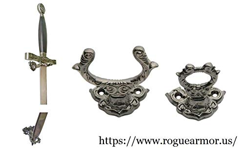 TG,LLC Treasure Gurus Universal Fancy Sword Hanger Wall Mount Weapon Hooks