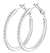 Hoop Earrings, Cubic Zirconia White Gold plated Hoop Earrings For Womens, Rhinestone Girls Earings