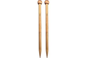 Weabetfu Large Size Bamboo Knitting Needle Straight Single Pointed Thick Knit Needles 13.8-inch Length Jumbo Knitting Needles for Huge Chunky Yarn Handmade DIY Knitting,US Size 17(12mm)
