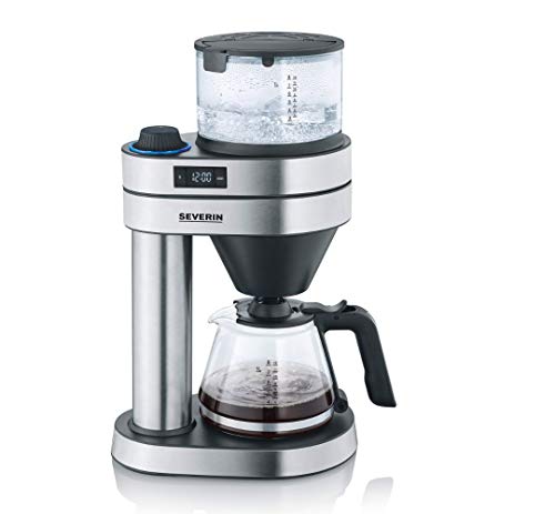 SEVERIN Filterkaffeemaschine "Caprice", wie von Hand aufgebrüht mit dem Kaffeebereiter für bis zu 8 Tassen, Kaffeemaschine mit Timer, Edelstahl-gebürstet/schwarz-matt, KA 5760