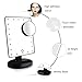 Aooeou Makeup Mirror with Lights, LED Lighted Movable Vanity Mirror Bright LED Magnification Large Screen Touch Dimmable (10x)