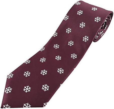 KOOELLE Christmas Ties for Mens Novelty Patern Jacquard Unique Necktie - Burgundy Series
