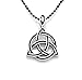 Exoticdream Triquetra Celtic II Knot Trinity Triskele Pewter Pendant + 24