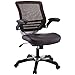Modway Edge Mesh Back and Vinyl Seat Office Chair In Brown With Flip-Up Arms - Perfect For Computer Desks
