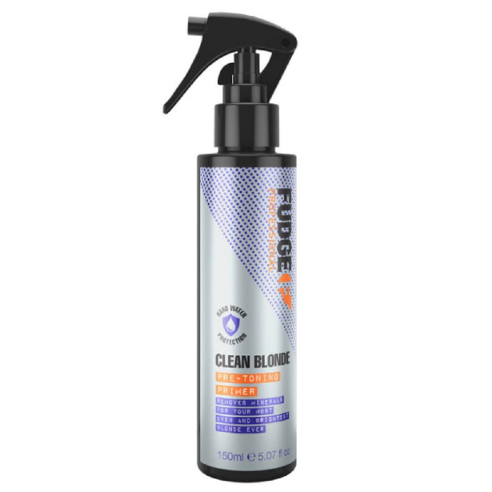 Fudge Professional Clean Blonde Pre-toning Primer, Pre-Toning Prep, Birghter, Lighter Blonde Results, 150 ml