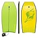 Goplus 41 inch Super Bodyboard Body Board EPS Core, IXPE Deck, HDPE Slick Bottom with Leash, Light Weight Perfect Surfing for Kids and Adults (Green+Yellow)