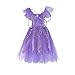 Girls Princess Fairy Wings Tutu Long Dress Birthday Party Costume Halloween, Purple 2-4 Year