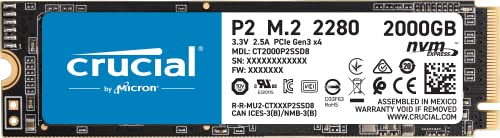 Crucial P2 2TB 3D NAND NVMe PCIe M.2 SSD Up to